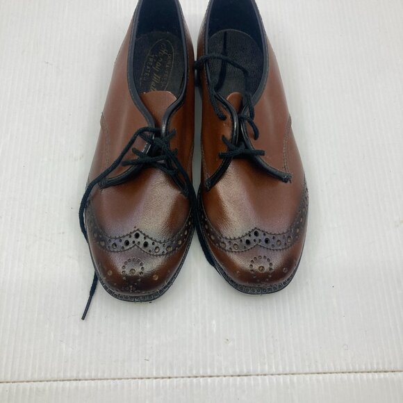 Vtg 1960s new deadstock oxford wingtip child baby shoes sz 11 - Picture 6 of 7